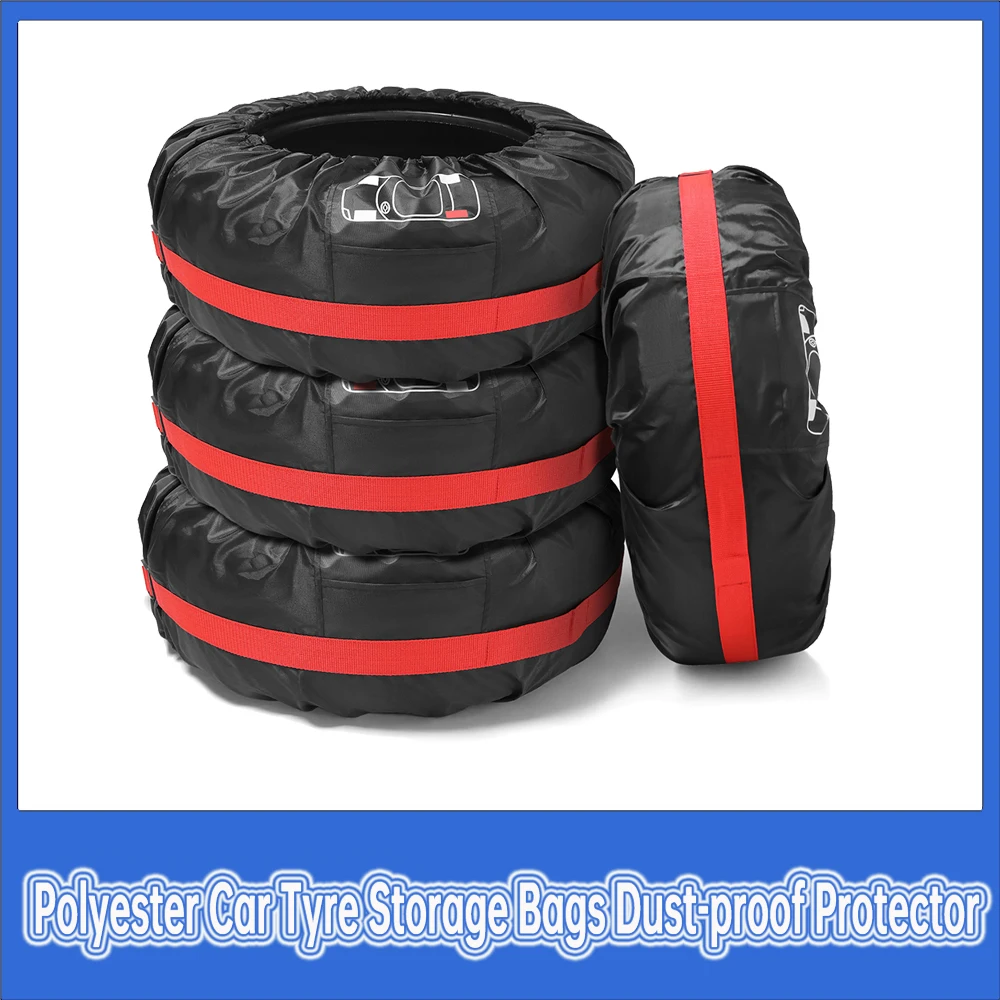 

1pcs Spare Tire Cover Case Polyester Car Tyre Storage Bags Auto Wheel Dust-proof Protector Automobile Tyre Accessories