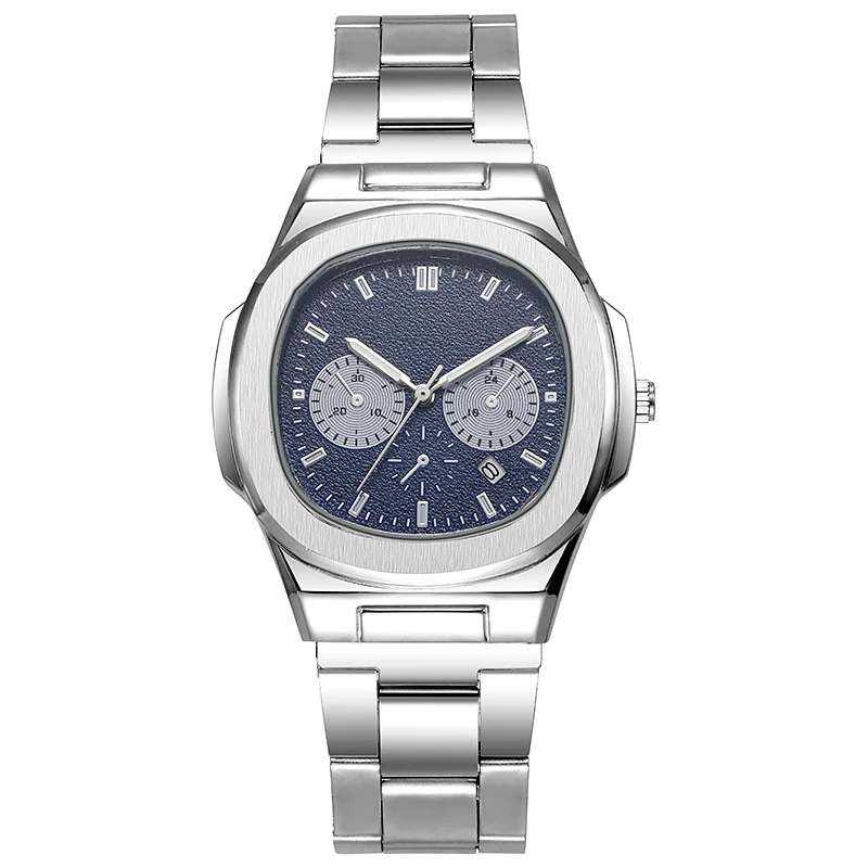 ساعة كوارتز كرونوغراف للرجال بمينا بيضاوي عتيق، قرص متعدد الألوان، أعمال فاخرة خفيفة وساعة رجالية يومية متعددة الاستخدامات