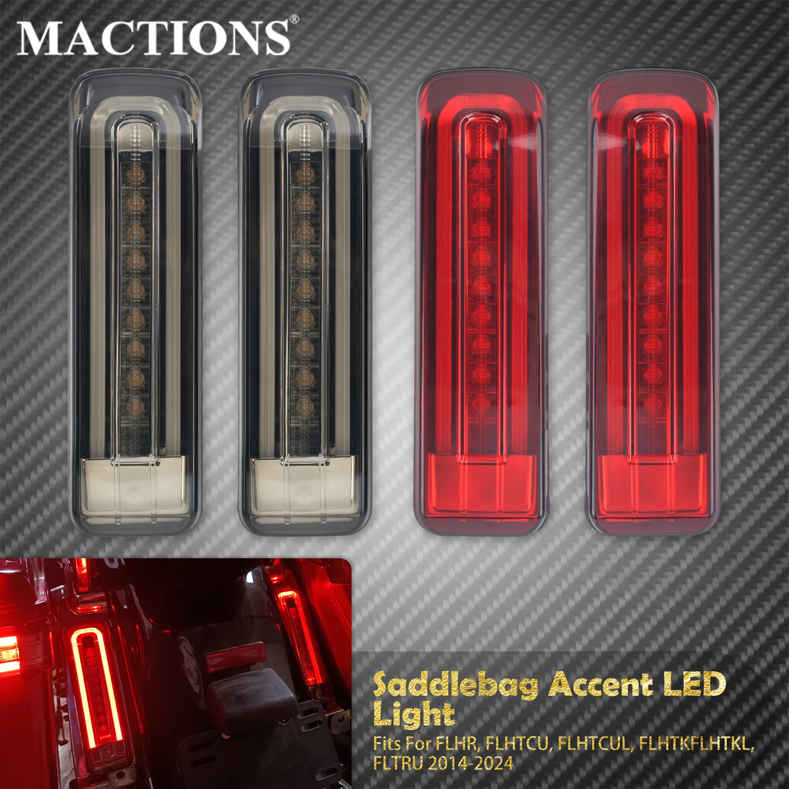 

Motorcycle LED Rear Saddlebag Filler Tail Brake Light Turn Signal Accent Insert Support Lamp For Harley Touring CVO Road Glide