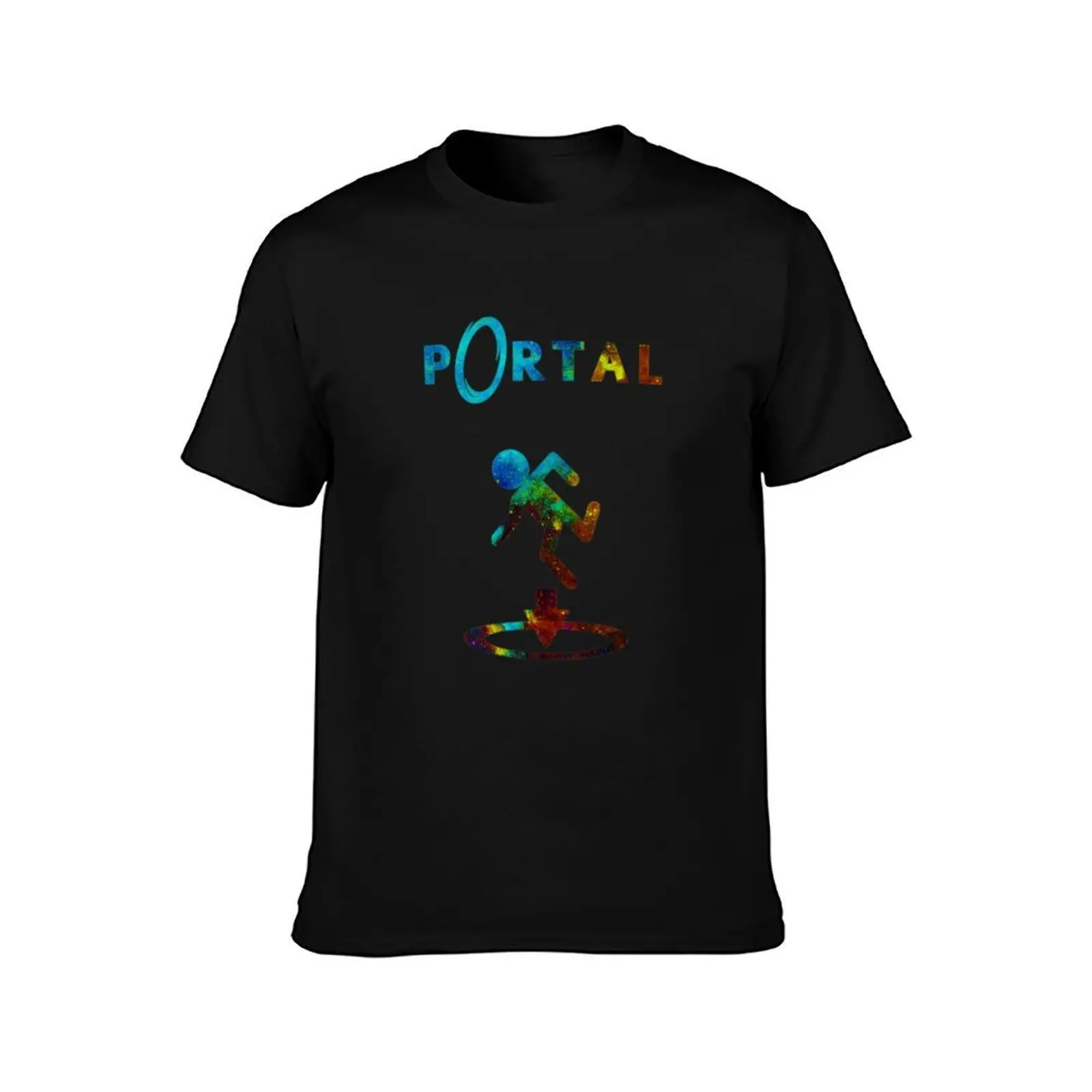 Portal Minimalist Nebula Design T-Shirt, Summer Casual Cotton Tee, Oversized Streetwear Tops, Vintage Graphic Print, 100% Cotton