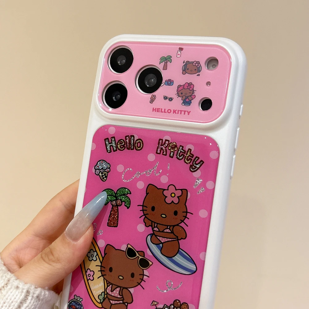Fashion Cute Cartoon Sanrio Hello Kittty Summer Beach bikini Phone Case For iPhone 17 Pro 16 15  Pro Max Shockproof Hard Cover view 4