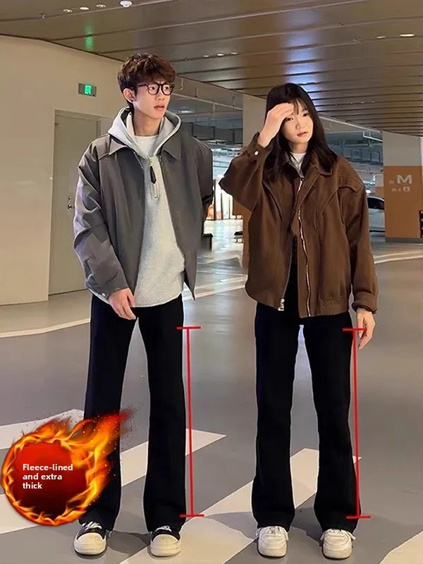 

Мужские джинсы Bla Fce с подкладкой, средней посадкой, прямые, расклешенные, Cleanfit, для повседневной носки, на все сезоны