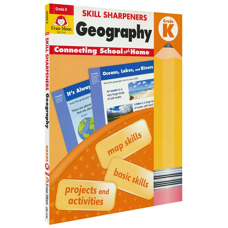 

Evan-Moor Skill Sharpeners: Geography Grade K,aged 3 4 5 6, English book 9781629384672