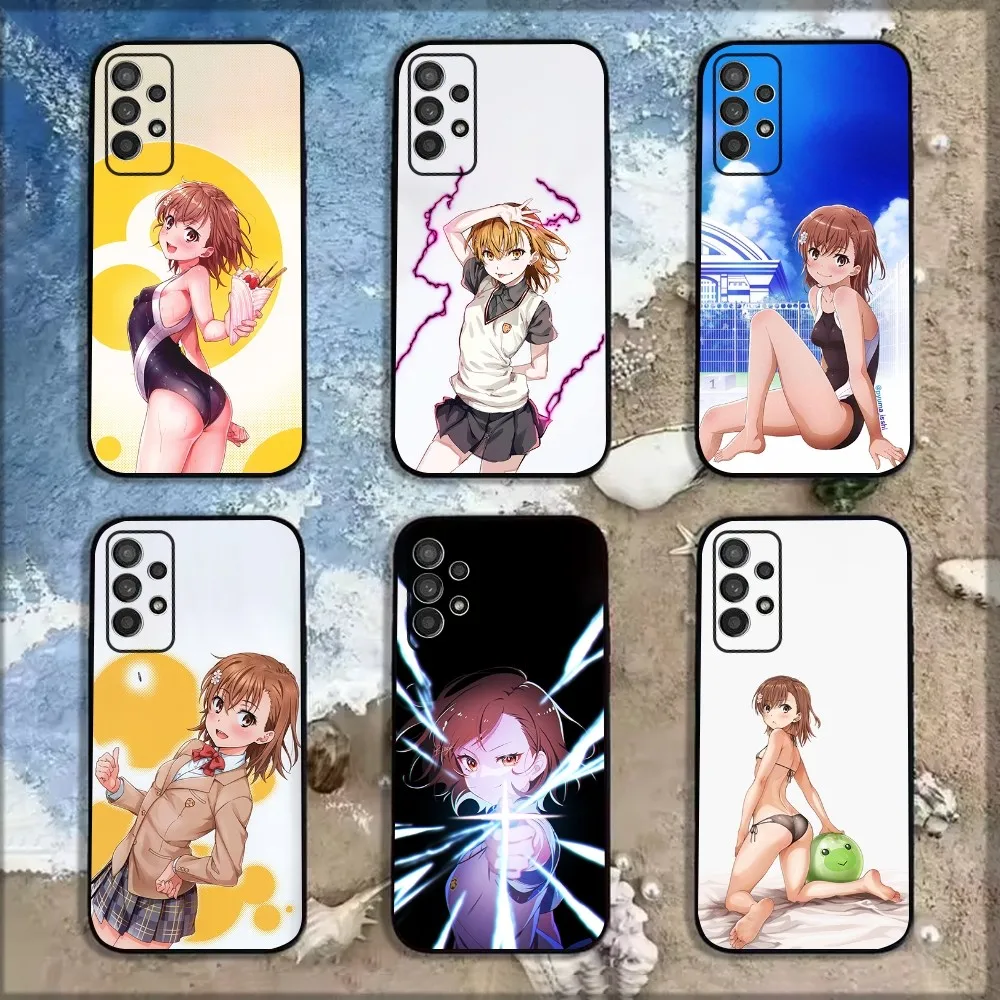 Misaka Mikoto Railgun Phone Case For Samsung Galaxy A13,A21s,A22,A31,A32,A52,A53,A71,A80,A91 Soft Black Shell