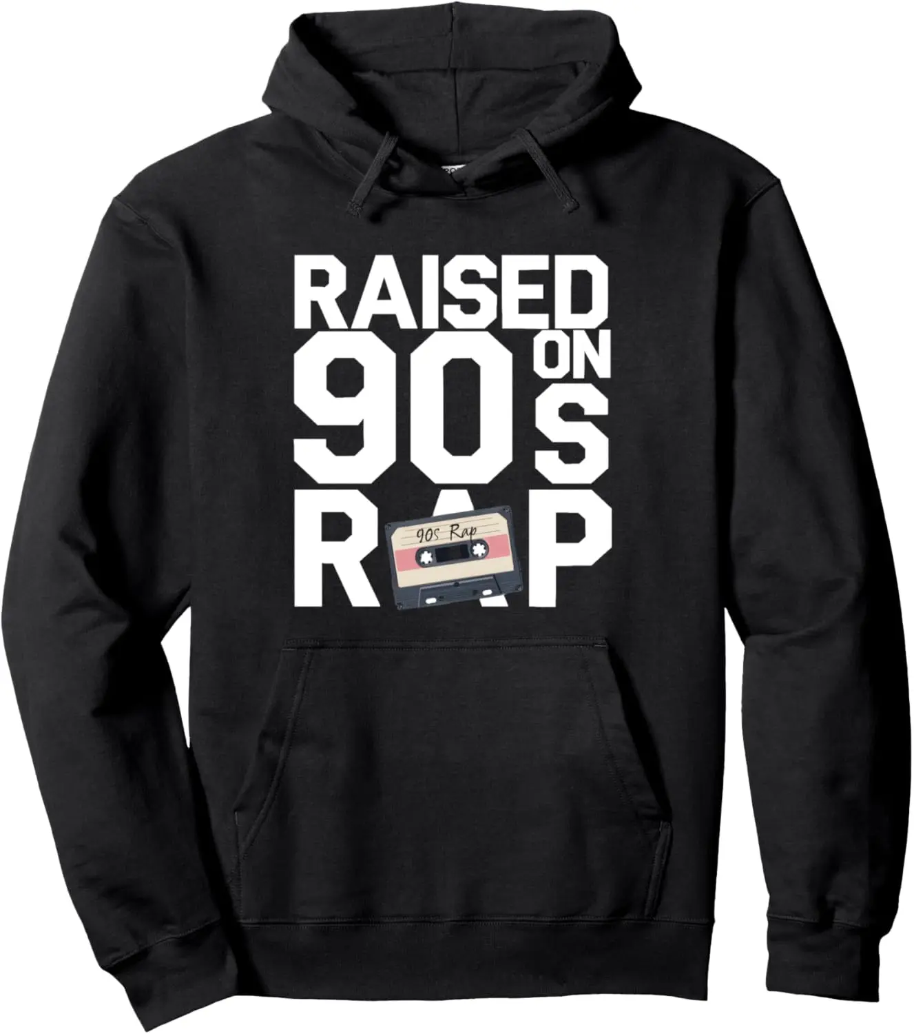 

RAISED ON 90S RAP - Old School Hip Hop Music Fan Pullover Hoodie