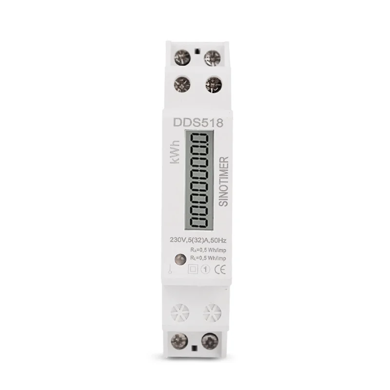 Medidor de vatios monofásico con carril Din, pantalla Digital LCD, consumo de energía eléctrica, vatímetro Kwh 5-32A, 1 unidad