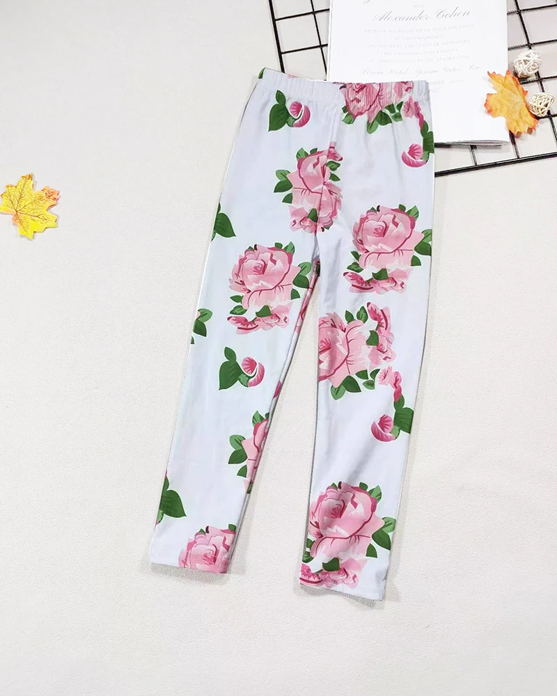 Mädchen Leggings Mode Cartoon Enge Hosen Frühling und Herbst Baby Mädchen Slim Fit Blumen Leggings Sommer Kinder Hosen – Detail 32