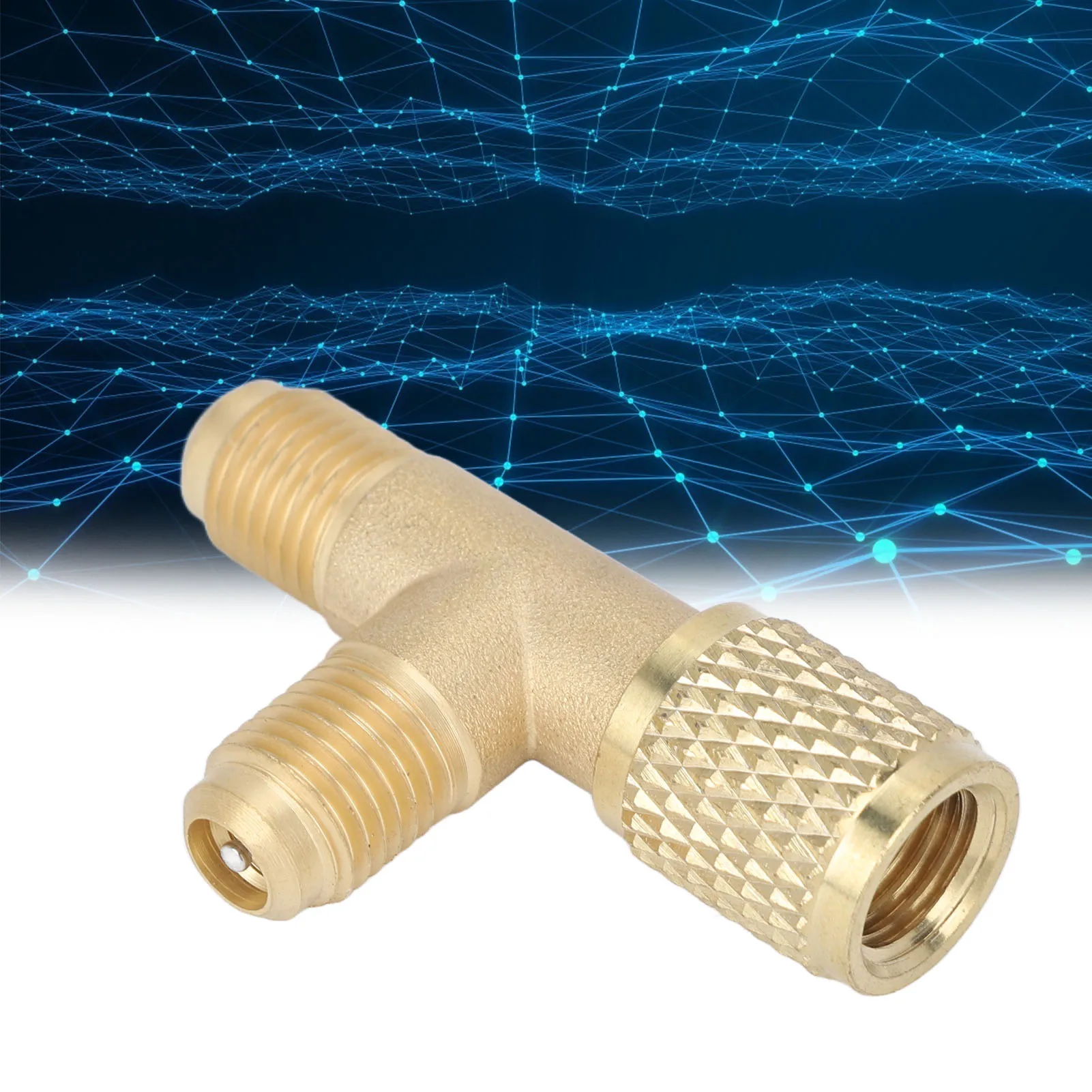 Quick Coupler Access Tee Quick Coupler Tee Adapter with Valve  Brass 1/4in SAE Sturdy Structure for R22 R12 R134