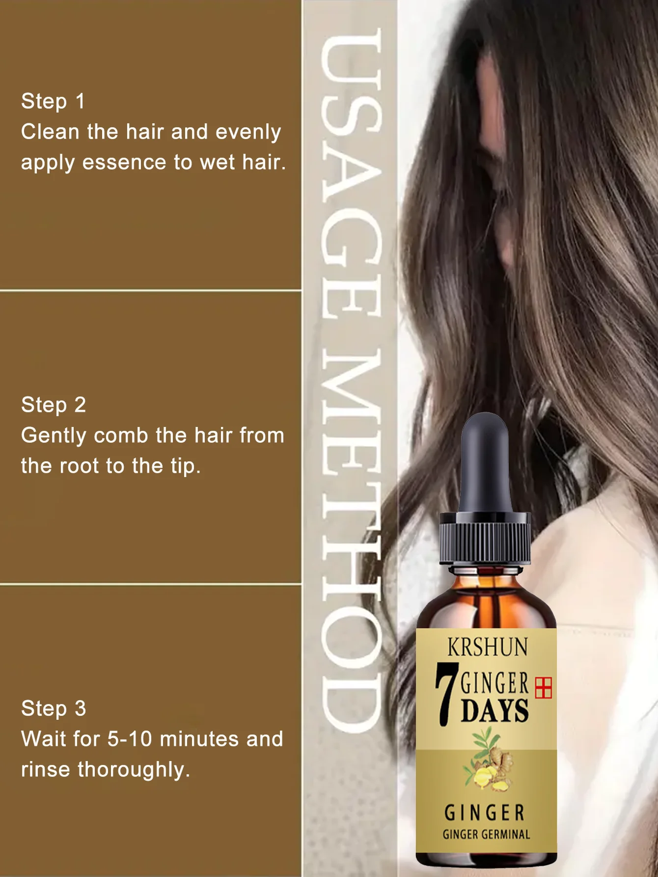 7 day Ginger Hair Growth Nutrient Solution Hair Loss Treatment Hair Protection Essential Oil for Men Women Conditioner hair