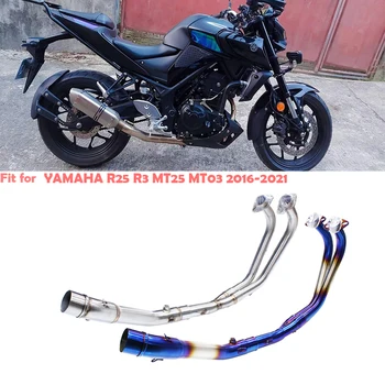 Motorcycle exhaust system front link pipe for YAMAHA R3 R25 MT25 MT03 2016-2021 motorcycle header pipe link pie exhaust system