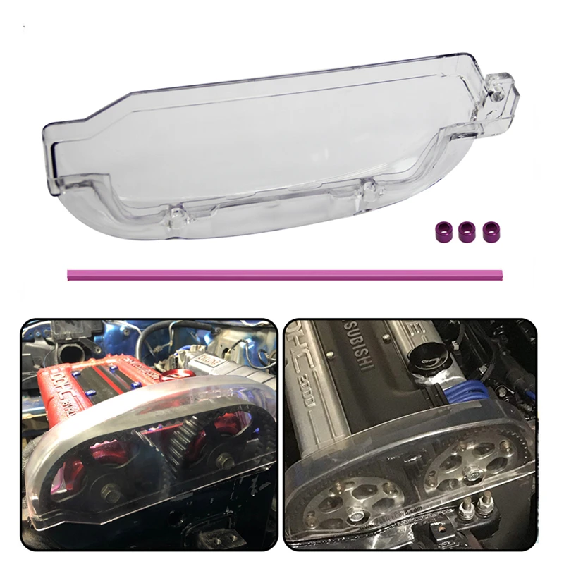 Clear Cam Gear Cover for Mitsubishi Eclipse 89-94 Galant 87-92 Lancer EVO I II III 92-96 4G63 4G63T 2L