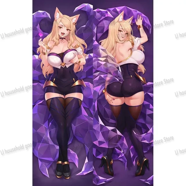 Dakimakura Ahri K/DA LOL Anime League Of Legends Pillowcase Size Double Sided Print Body Pillow Cover