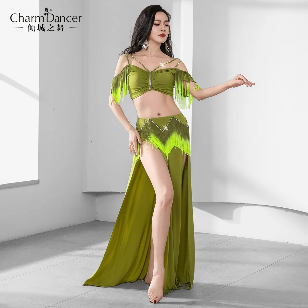Belly Dance Oriental Costume Women Tassel Crop Top Long Skirt 2 Piece set Stage Performance Wear Sexy Ballroom Outfit 2026
