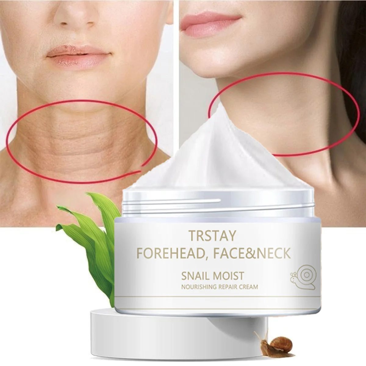 

TRSTAY Увлажняющий восстанавливающий крем с улиткой для лоба, лица и шеи — питательная отбеливающая формула для уменьшения тонких линий