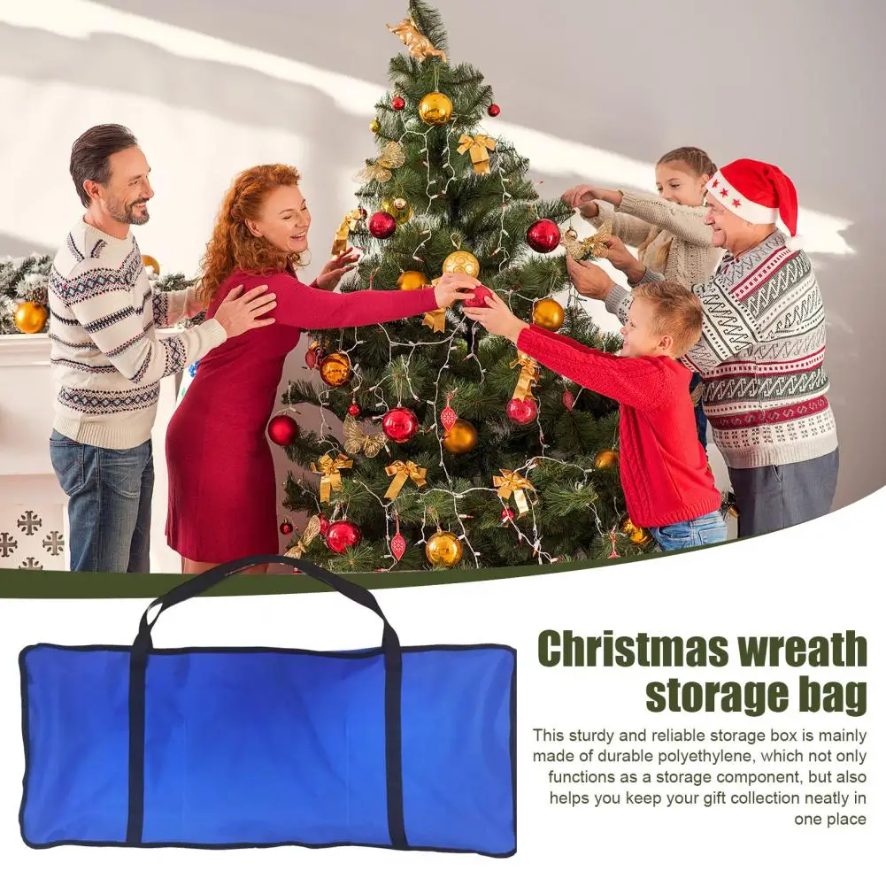 Christmas Wrapping Paper Holder Christmas Wreath Wrapping Paper Storage Bag Set with Handle Zipper Closure Pockets for Holiday