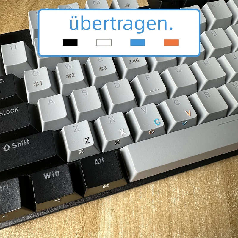 

[German] Tear-Off Film Keyboard Sticker Desktop Laptop Key Sticker Single Film Universal Transparent Side Engraving Sticker