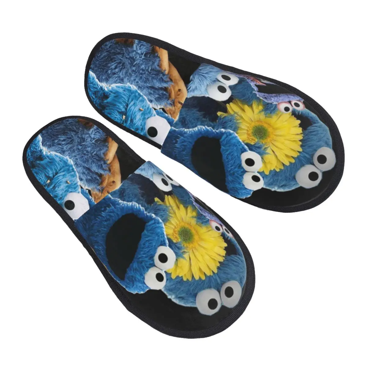 

Custom Print Women Cookie Monster Television Programs House Slippers Cozy Warm Memory Foam Fluffy Slipper Indoor Outdoor Shoes