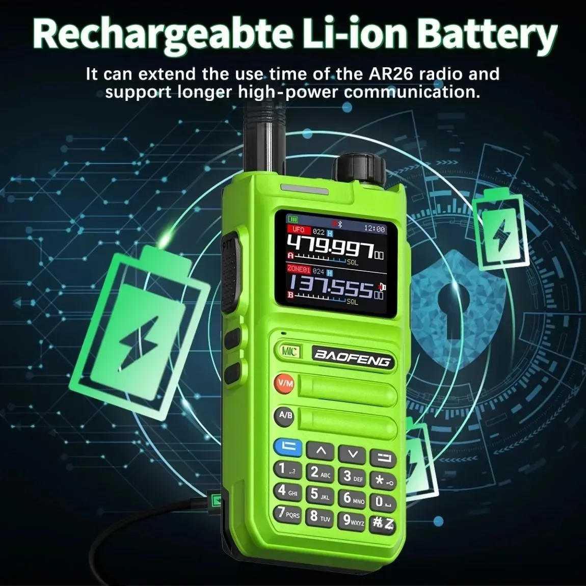 BAOFENG AR 26, GPS-рация, Bluetooth, программирование телефона, мульти-воздушный диапазон, беспроводная копия, частота дальнего действия, радиолюбитель типа C