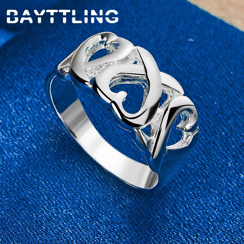 

Original 925 Sterling Silver Ring 6/7/8/9/10# Exquisite Glossy Heart Ring For Women Fashion Engagement Gift Jewelry Accessories