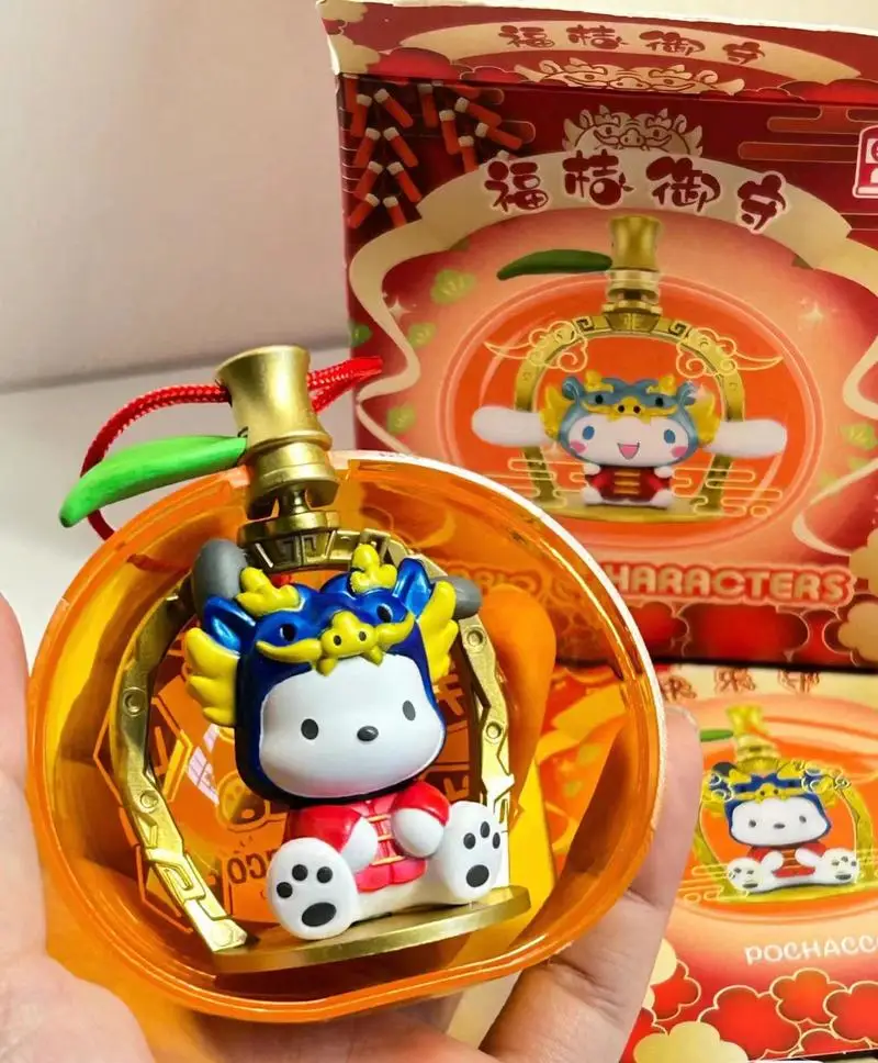 Sanrio Blind Box Hello Kitty Kuromi Lucky Orange Amulet Series Action Figures Collectable Doll Desktop Ornaments New Year Gifts