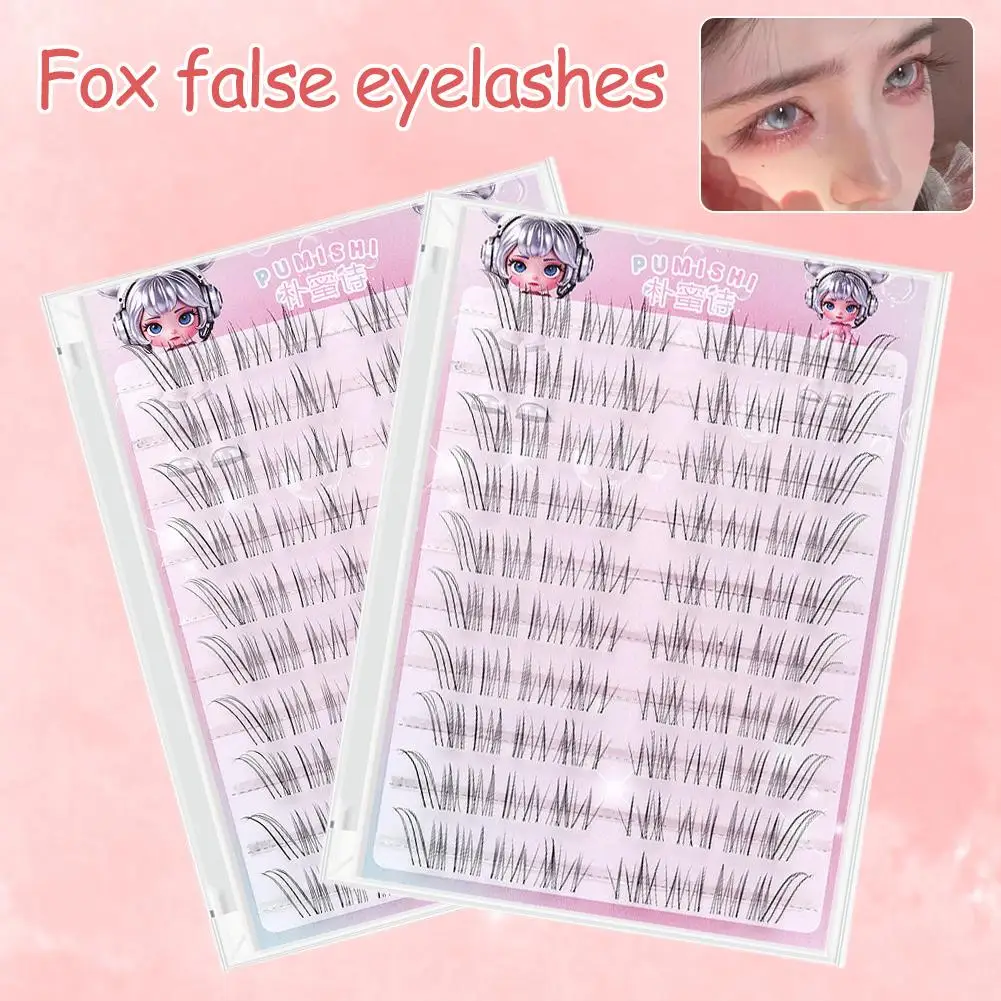 Rzęsy DIY Pojedyncze Rzęsy Rzęsy w Stylu Komiksowym FOX Naturalny Objętość Przedłużanie Rzęs Wielokrotnego Użytku Narzędzie do Makijażu Oczu