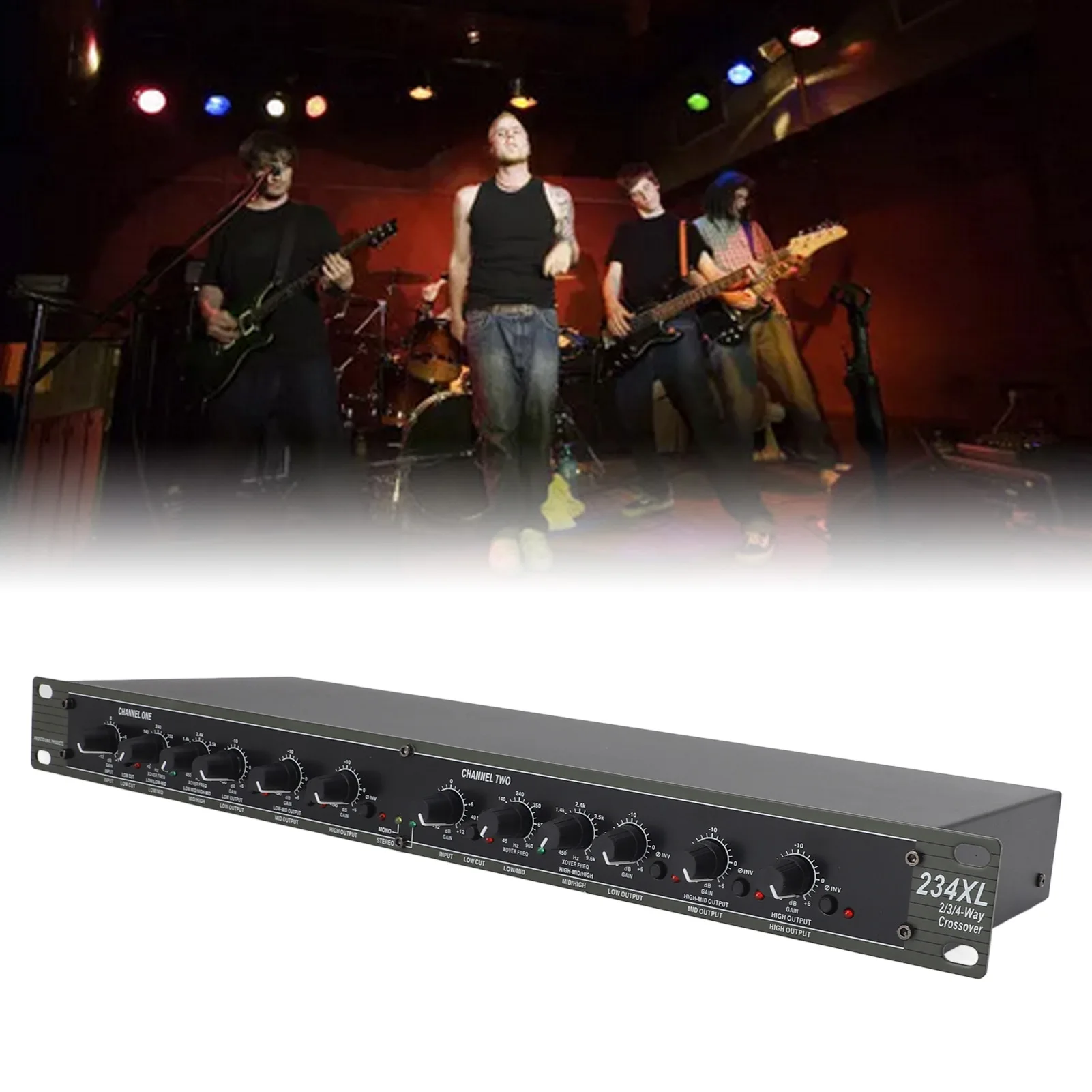 234XL Crossover Professional Stereo 2/3 Way Mono 4 Way Crossover for Outdoor Stage Performance US Plug 110V Mono 4 Way Crossover