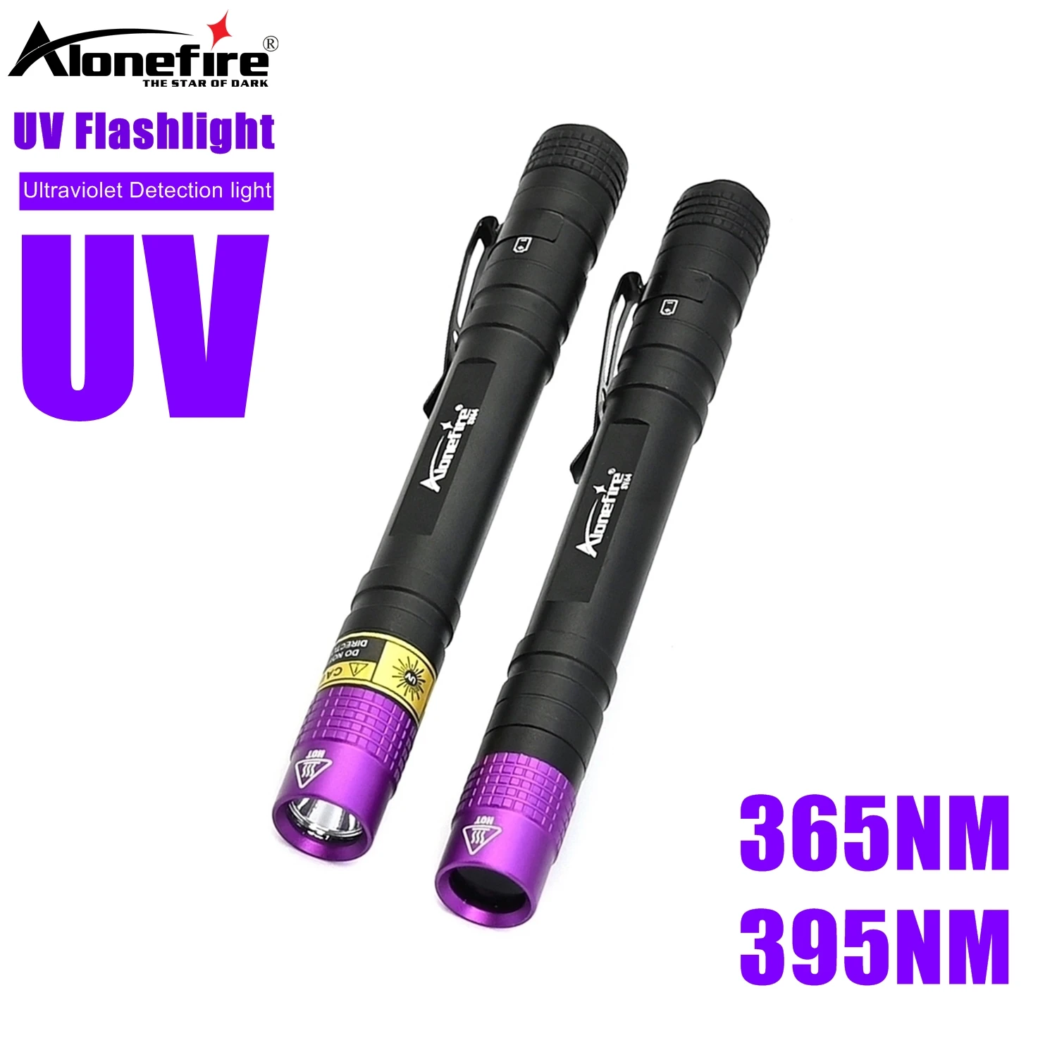 Pen Light UV Flashlight 395nm/365nm Blacklight Pet Dog Cat Urine Stain Ore Money Invisible Ink Marker Detection Lamp Led Torch