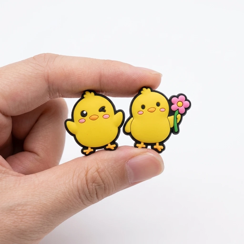 New Arrival 1-20Pcs Yellow Chick PVC Shoe Charms Chicken Children Clog Buckle Decorations Fit Birthday Present