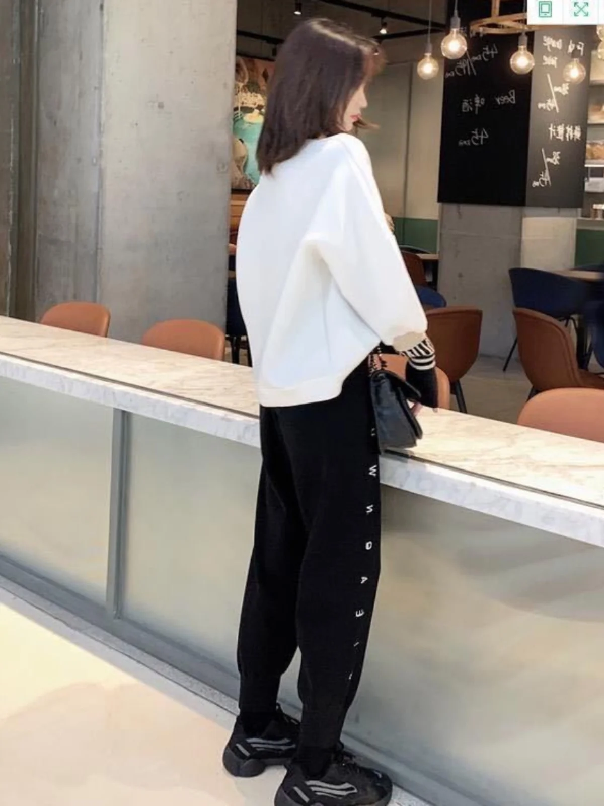 plus Size Casual Pants Women's High Waist Harlan Trousers Loose Slimming Cuffed Letter Print Spring Autumn Winter New Arrival