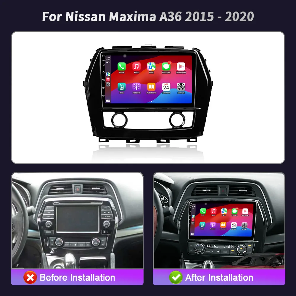 Android 14 Car Radio Multimedia System player Stereo Auto Bluetooth CarPlay Screen For Nissan Maxima A36 2015-2020