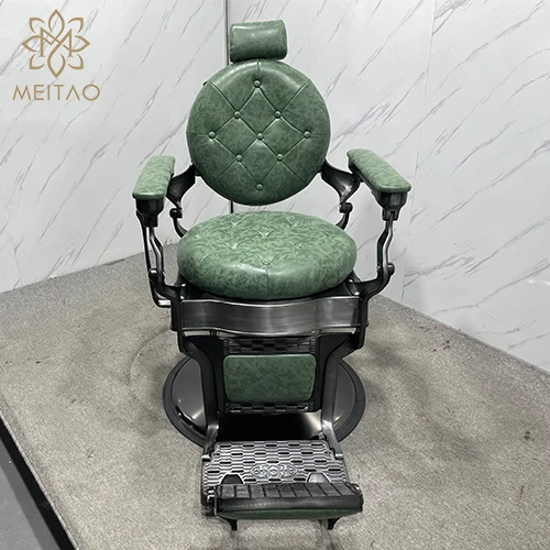 

Green Hair Salon Chair Antique Classic Barber Chairs For Luxury Barbershop Barber Chairs For Big Guy