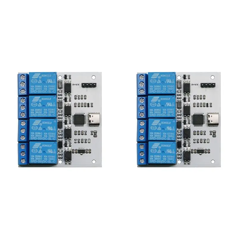 Classic-2X Relay Module 4 Channel USB To CH340 Serial Control Relay Module TYPE-C Interface Module DSTUR-T40