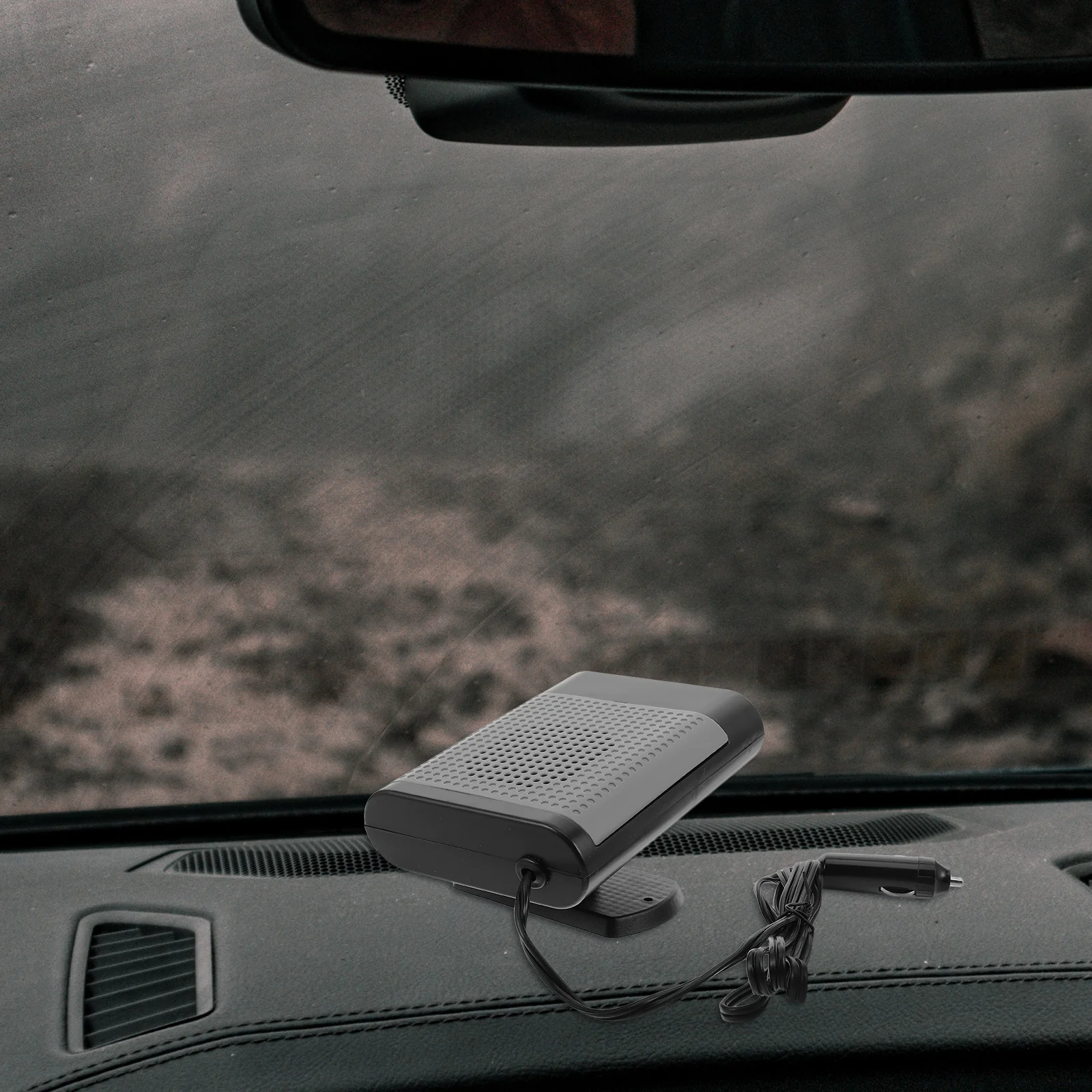 

VINTORKY Mini 12V Car Heater Defroster Fast Windshield Efficient Heating Fan for Vehicles Black