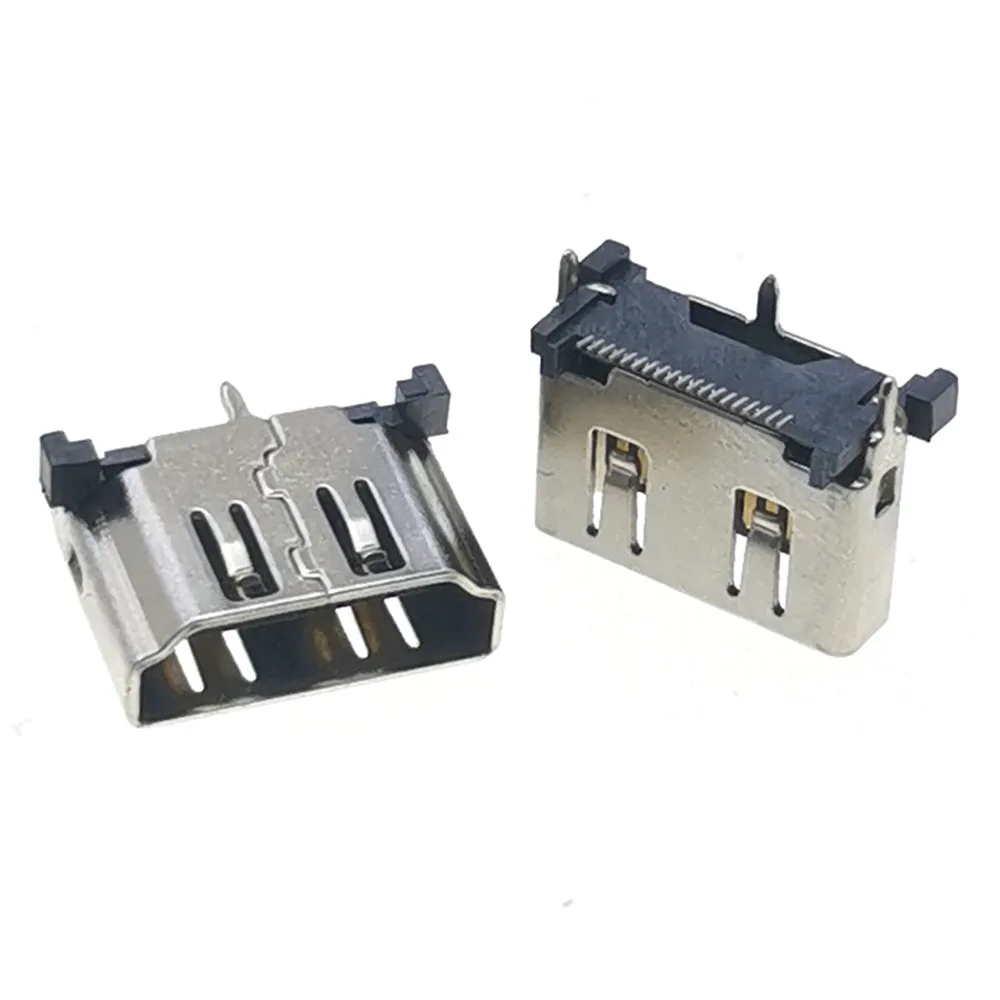 10pcs 19Pin HD Port Jack Connector 19P Vertical SMT SMD 180 Degree HD 19 PIN HDMI-compatible Socket Female PCB Receptacle