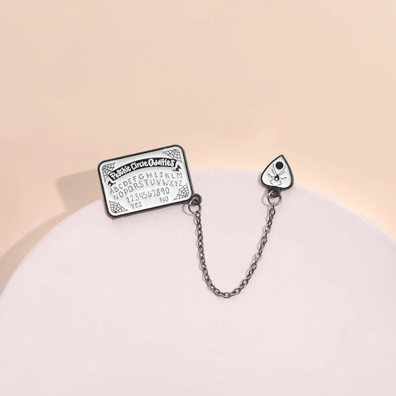 Ouija مجلس المينا دبابيس نعم أو لا الشمس والقمر روح الصوفي دبابيس شارة التلبيب هالوين الشرير القوطية مجوهرات هدية للأصدقاء