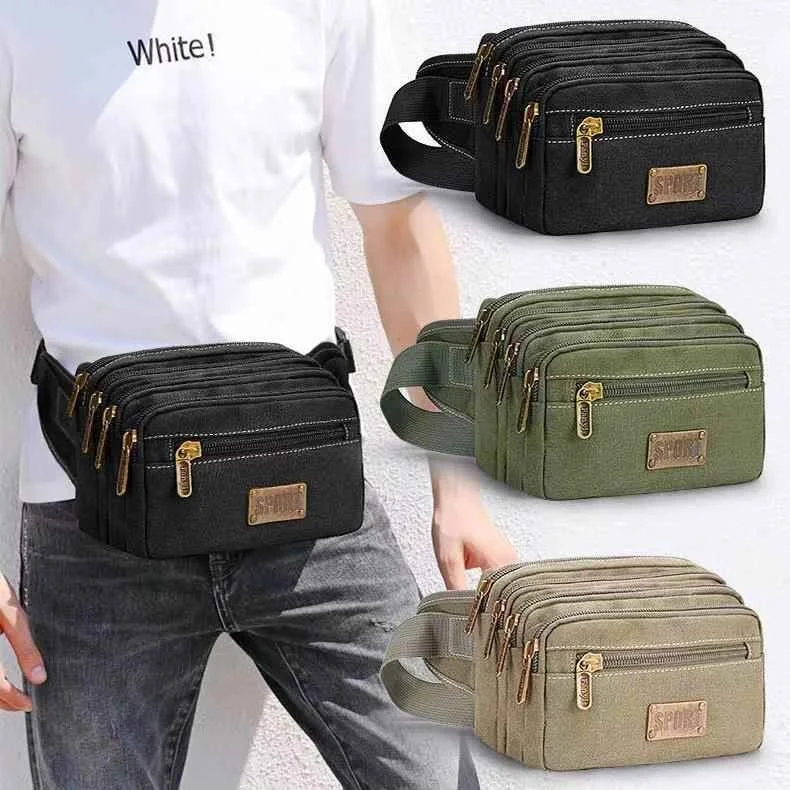 

Large Capacity Multifunctional Waist Bag for Business Casual Men's Wallet Women's Wallet Money Collecting Fashionable Canvas Bag