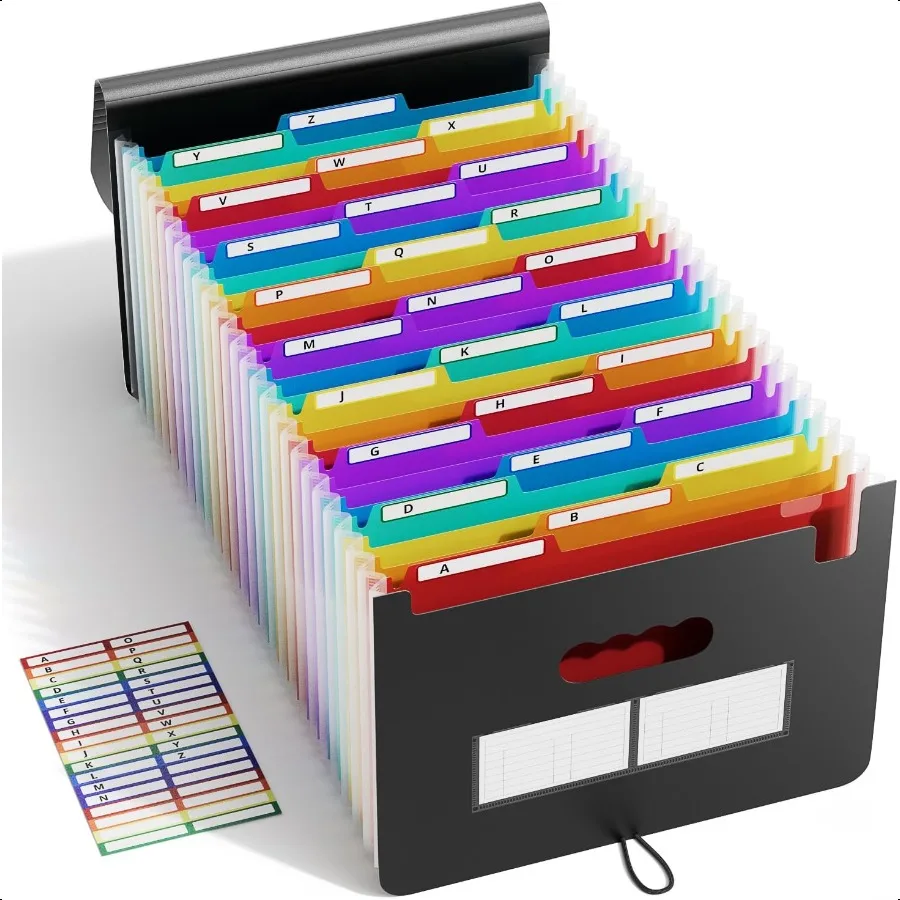 

26 Pockets Accordian File Organizer Keeper Expanding Filling Box Letter A4 Size Expandable File Folder Plastic Accordion Docume