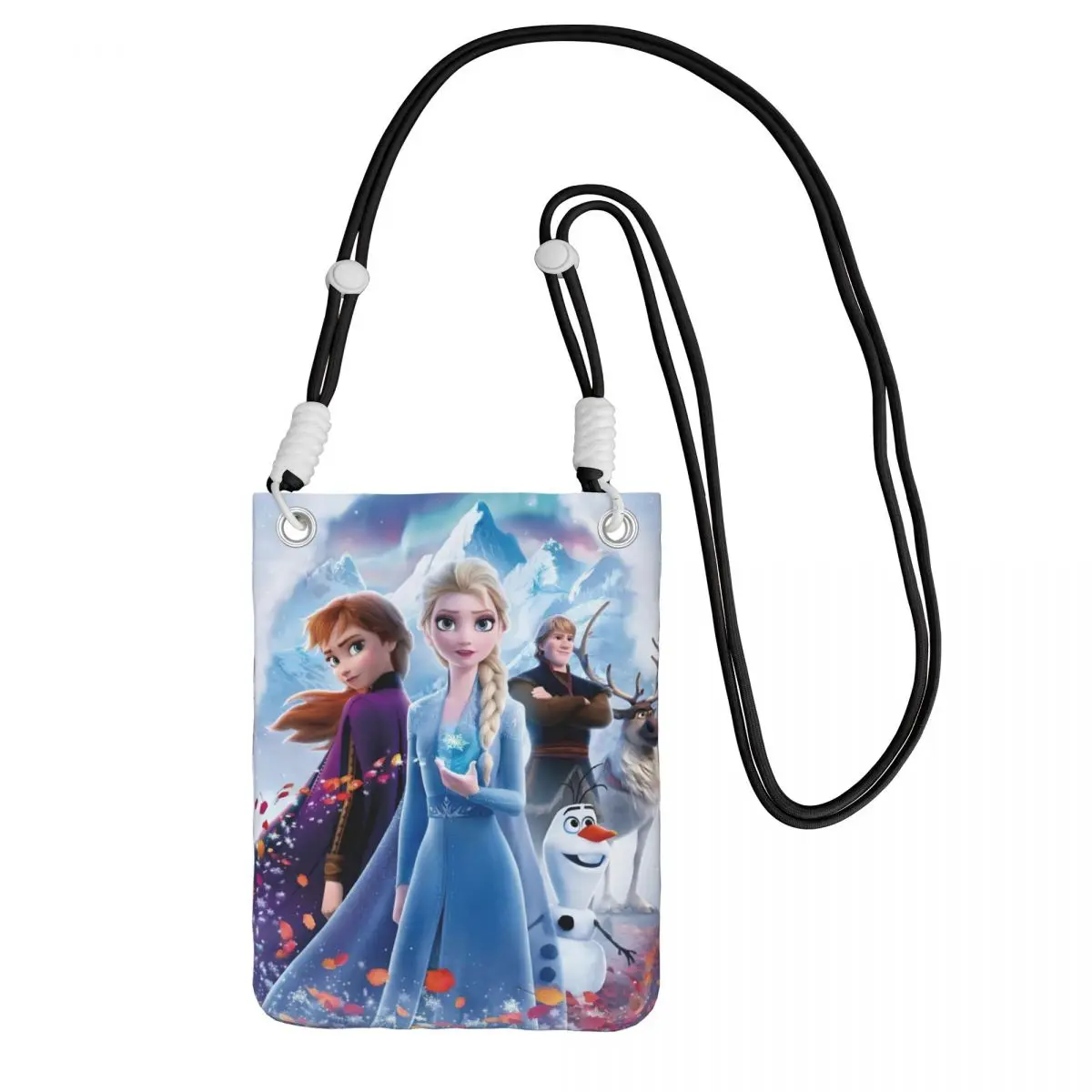 

Custom Frozen Carry A Mobile Phone Bag Diagonally Women Men Animated Musical Fantasy Shoulder Crossbody Bag Adjustable Length