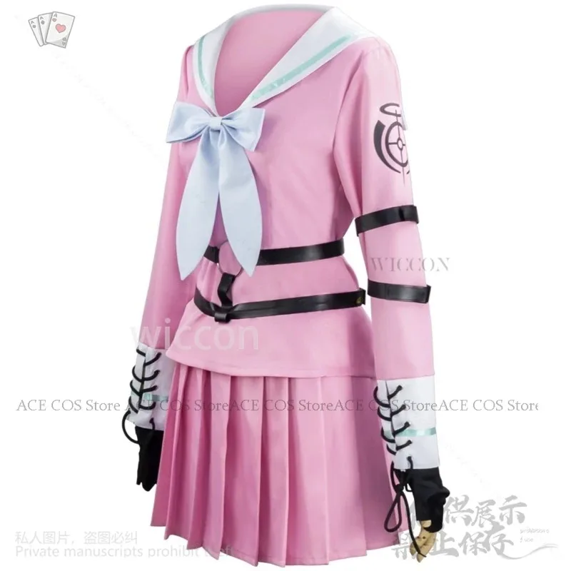 NewAnime Game Danganronpaaa V3 تأثيري Miu Iruma زي Jk اليابانية زي مدرسي فستان الوردي لوليتا شعر مستعار Jirai Kei Girl 2025 Ne