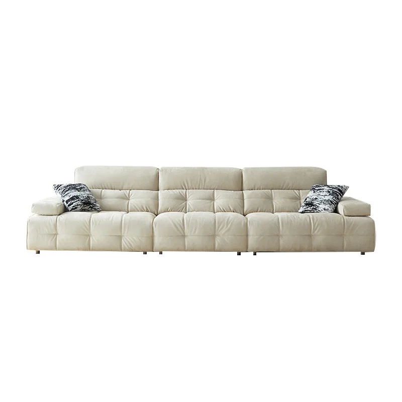 

Cream wind, sofa living room 2025 new straight row labor, sofa small apartment high backrest fabric sofa