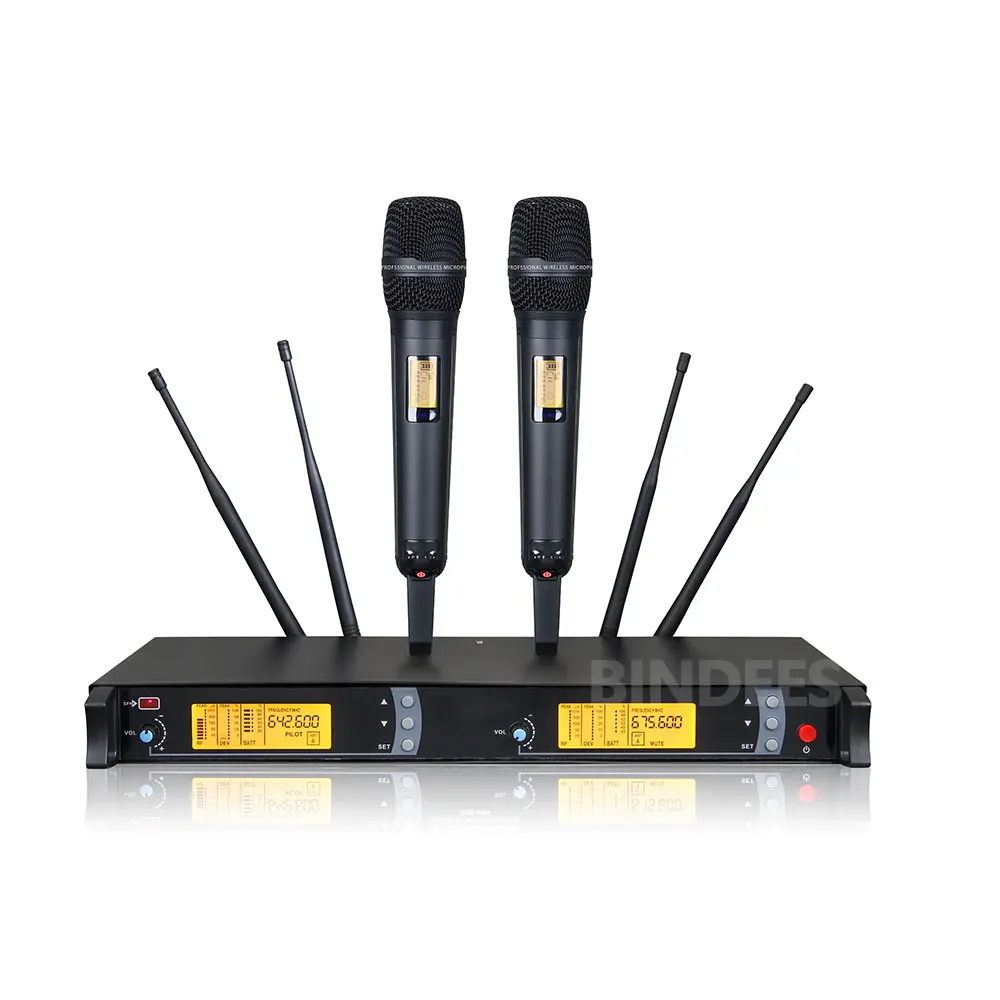 

UHF Professional wireless microphone 2 channels for stage performance karaoke church home entertainment outdoor activities MIC