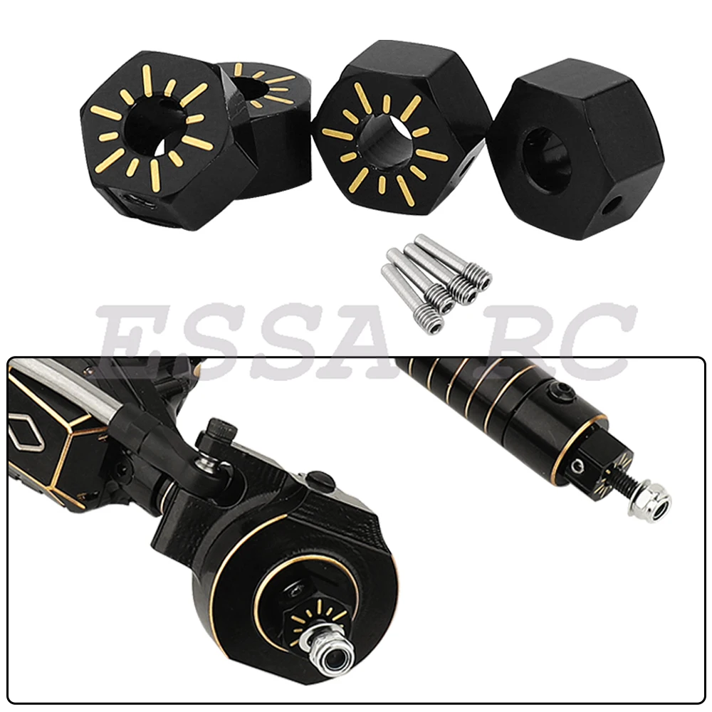 Wytrzymała mosiężna powłoka w kolorze czarnym Kompletna przednia tylna oś prosta do gąsienic 1/10 RC Axial SCX10 Pro Metal Upgrade Part