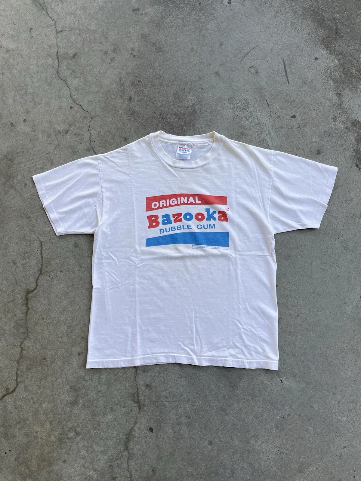 Camiseta promocional original de Bazooka Bubblegum de 1996, talla extra grande, promocional
