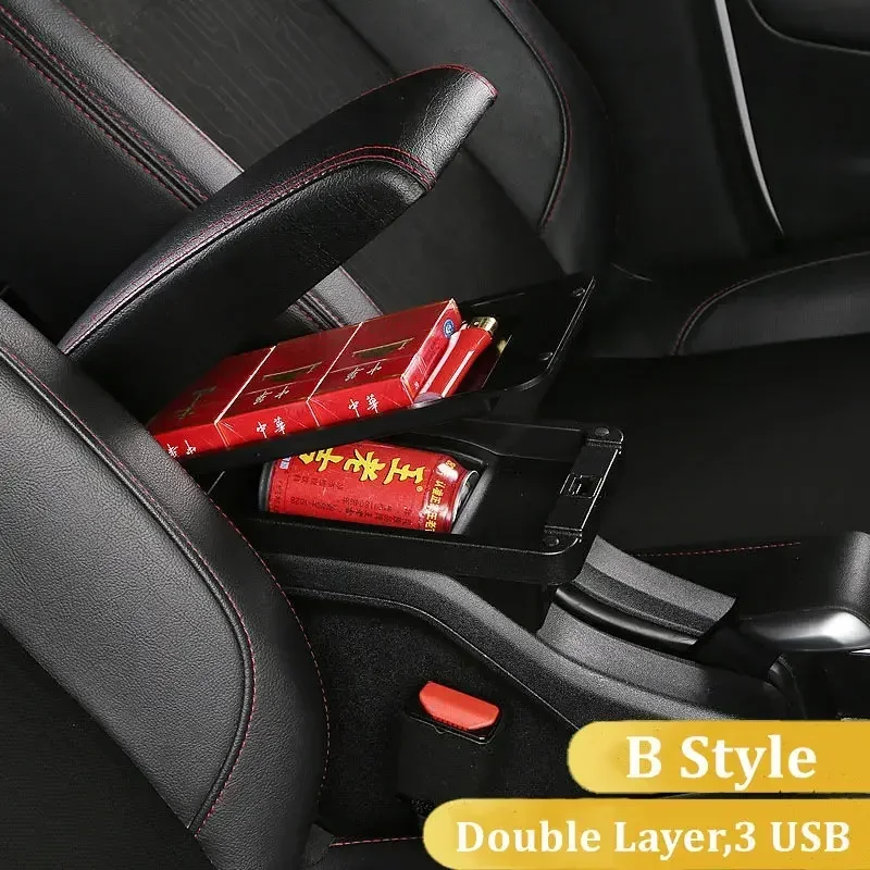 مسند ذراع السيارة صندوق لبيجو 308 2008 2009 2010 2011 2012 T7 SW/سيتروين C4 2011 التحديثية أجزاء مركز صندوق تخزين ملحقات USB