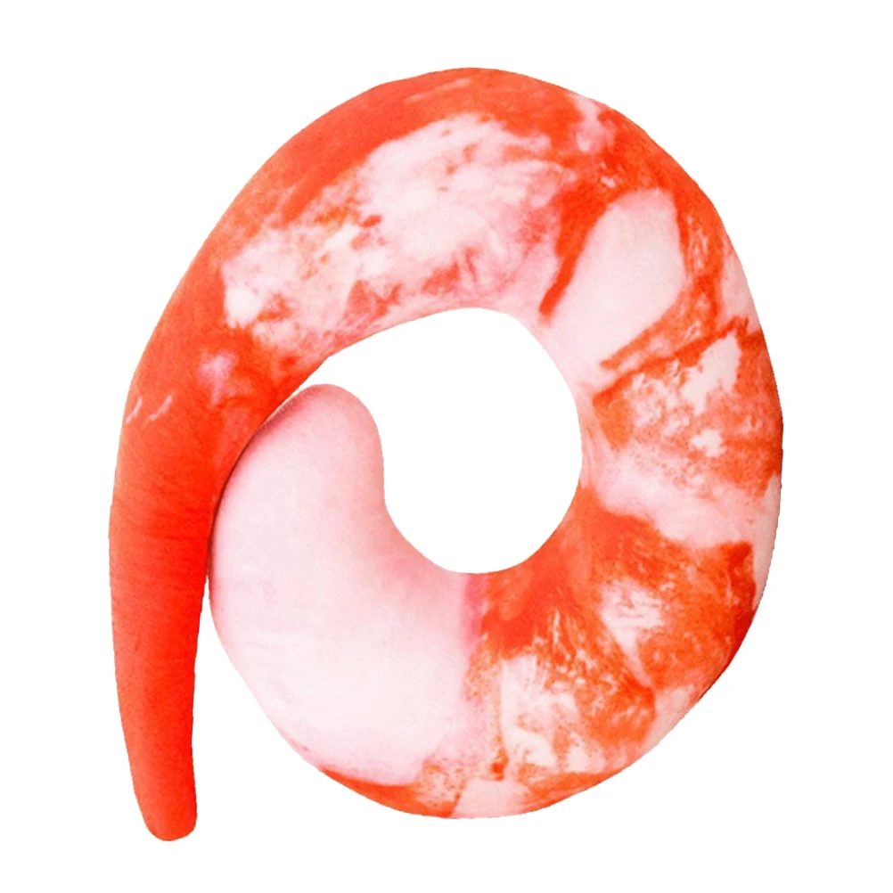 

U Shaped Neck Pillow Shrimp Design Travel Cushion Soft PP Cotton Relief Cervical Fatigue Portable Car Home Office Use