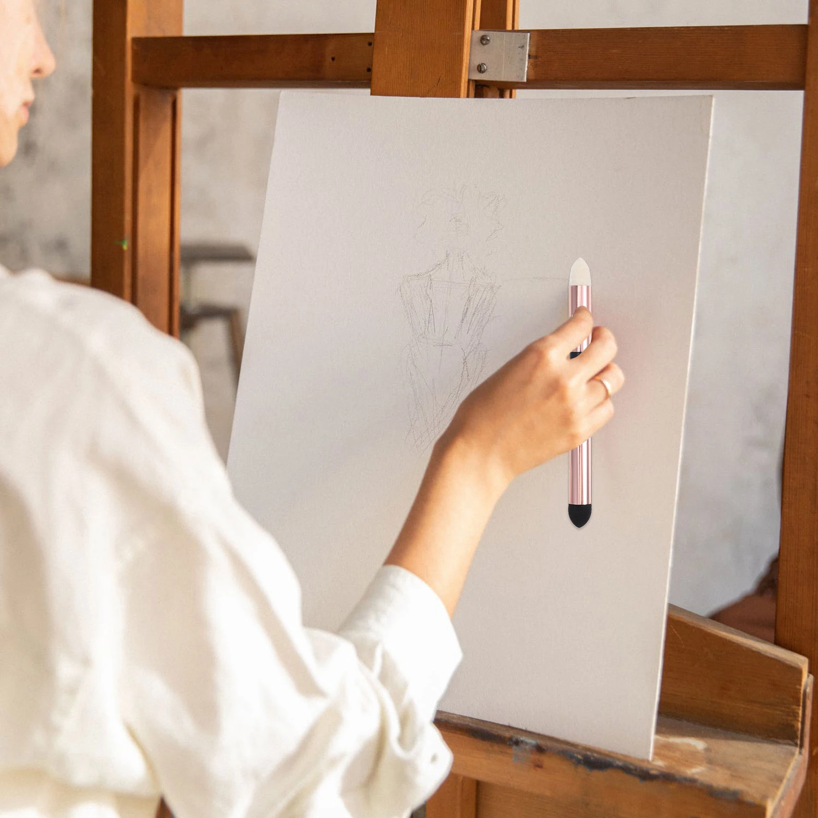 

2 Pcs Sponge Brush Blending Drawing Mix Stumps Stick Abs for Correction Sketch Tool Artist Brushes Card Making