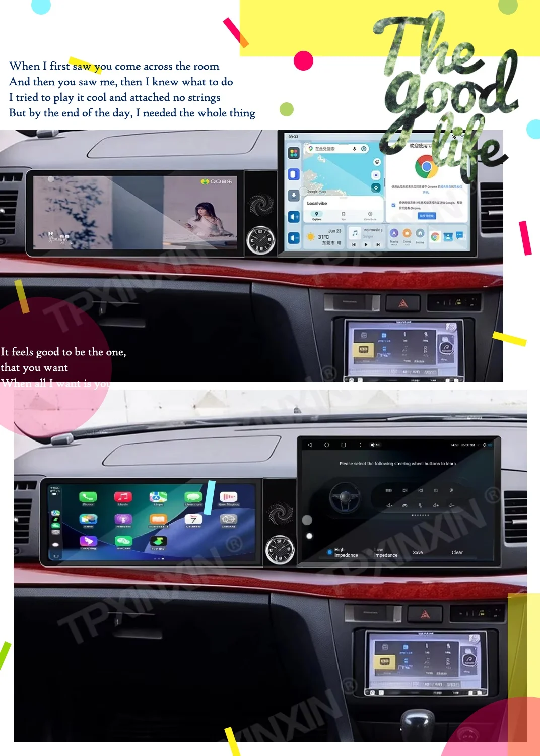 Different Type Dual Screen Car Radio For Toyota Mark II 2000-2004 Car Multimedia Video Player GPS Navigation Carplay Head Unit
