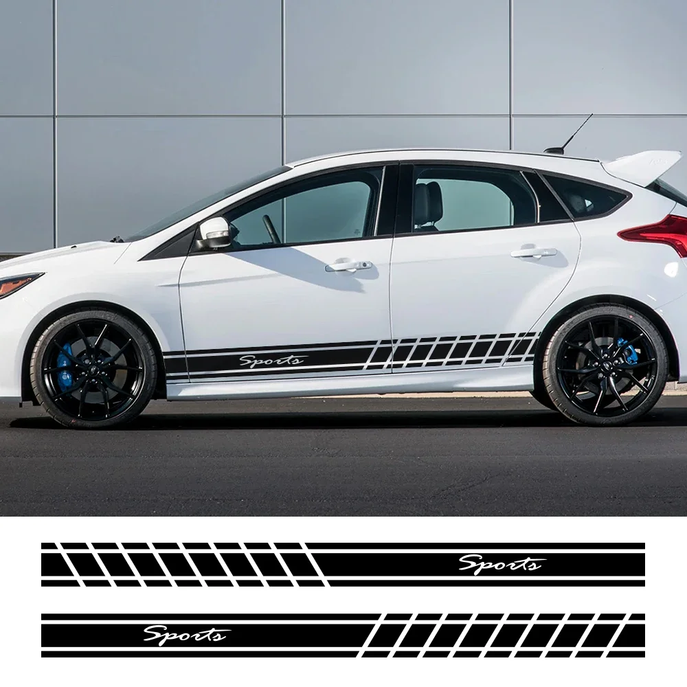 

Car Long Side Stripe Sticker Auto Vinyl Waterproof Racing Styling Decals Tuning Styling Accessories For Ford Focus 2 3 MK2 MK3