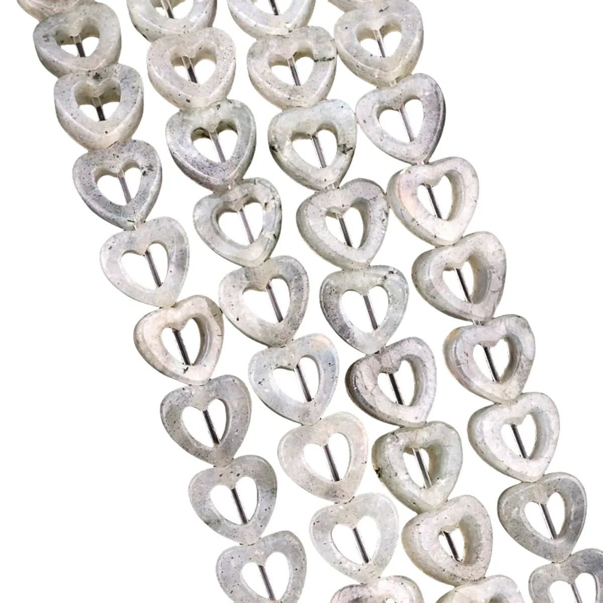 

Labradorite 10MM Hollow Heart Shape Gemstone Beads for DIY Making Jewelry Natural Lucky Love Stone 18PCS&20CM