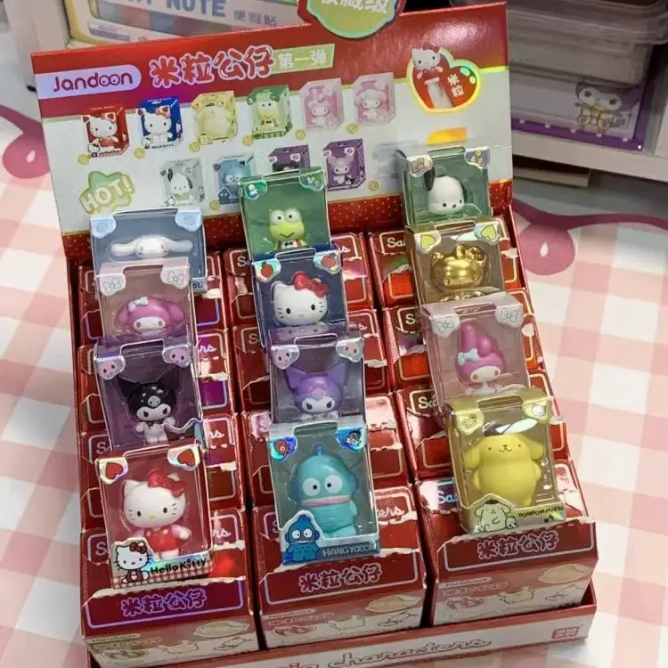 

Jandoon Original Sanrio Hello Kitty Blind Box Doll Melody Kuromi Cinnamoroll Pochacco Keroppi Mini Action Figures Model Toy Gift